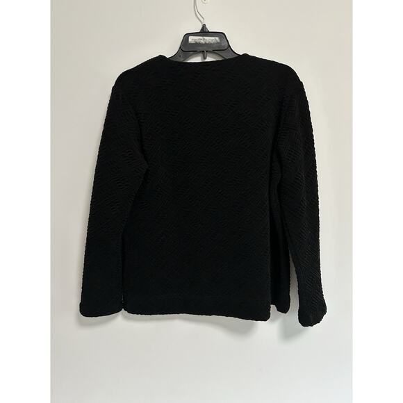 Chicos Travelers Collection Textured Jacquard Quilted Jacket size 1 Black - Picture 5 of 9